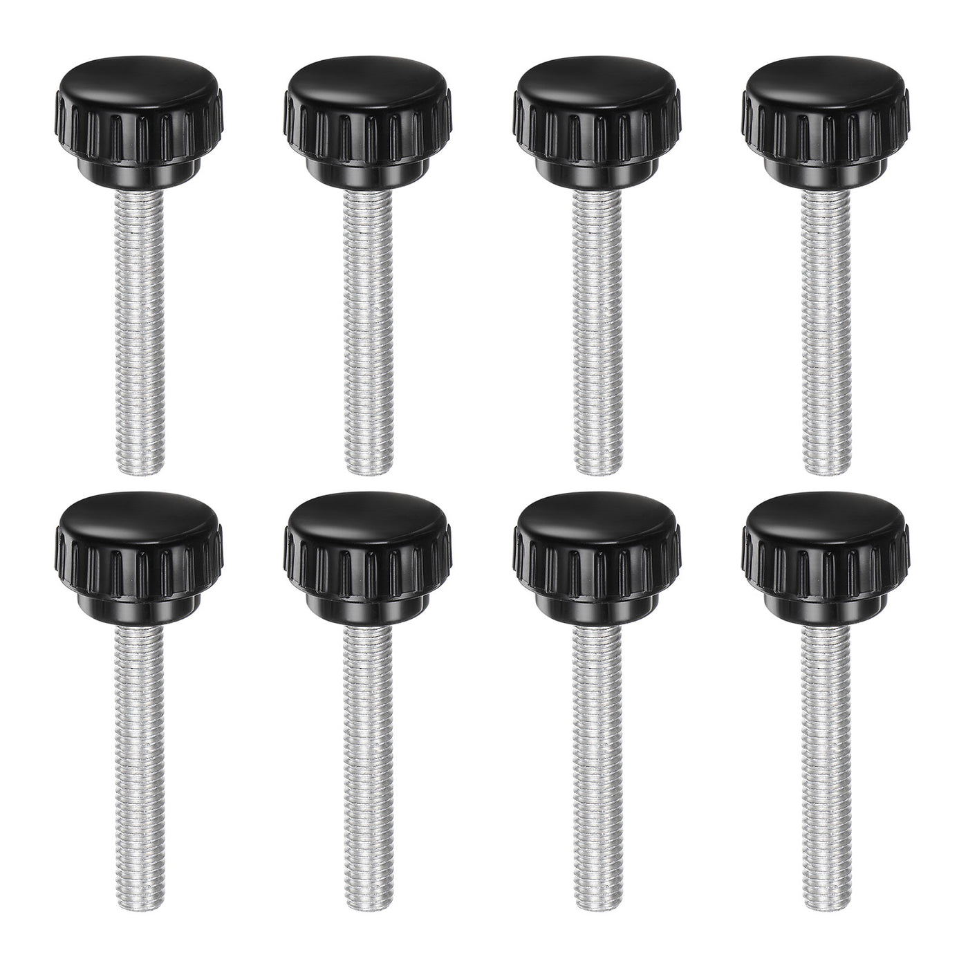 uxcell Uxcell 8pcs Knurled Clamping Knobs M8 x 50mm Zinc Plated Carbon Steel Thread 30mm Head