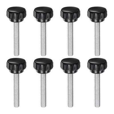 uxcell Uxcell 8pcs Knurled Clamping Knobs M8 x 50mm Zinc Plated Carbon Steel Thread 30mm Head