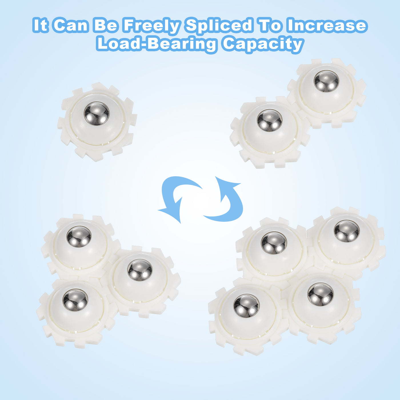 uxcell Uxcell 12Pcs Mini Self Adhesive Caster Wheels, 1.02" x 0.47" - Steel Beads (White)