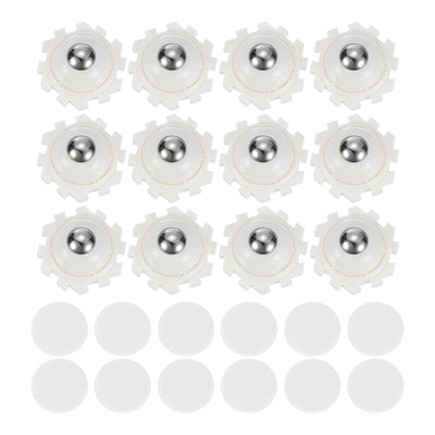 Harfington Uxcell 24Pcs Mini Self Adhesive Caster Wheels, 1.02" x 0.47" - Steel Beads (White)