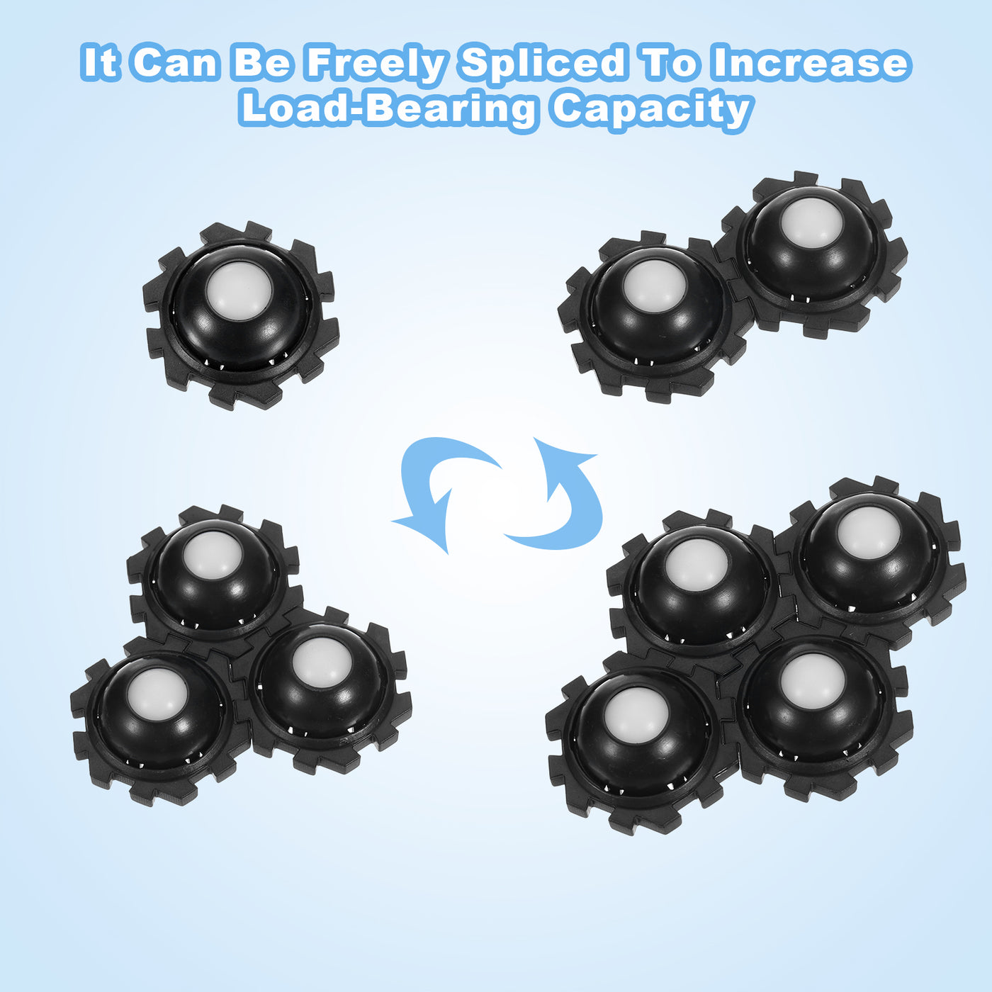 uxcell Uxcell 12Pcs Mini Self Adhesive Caster Wheels, 1.02" x 0.47" - Nylon Beads (Black)