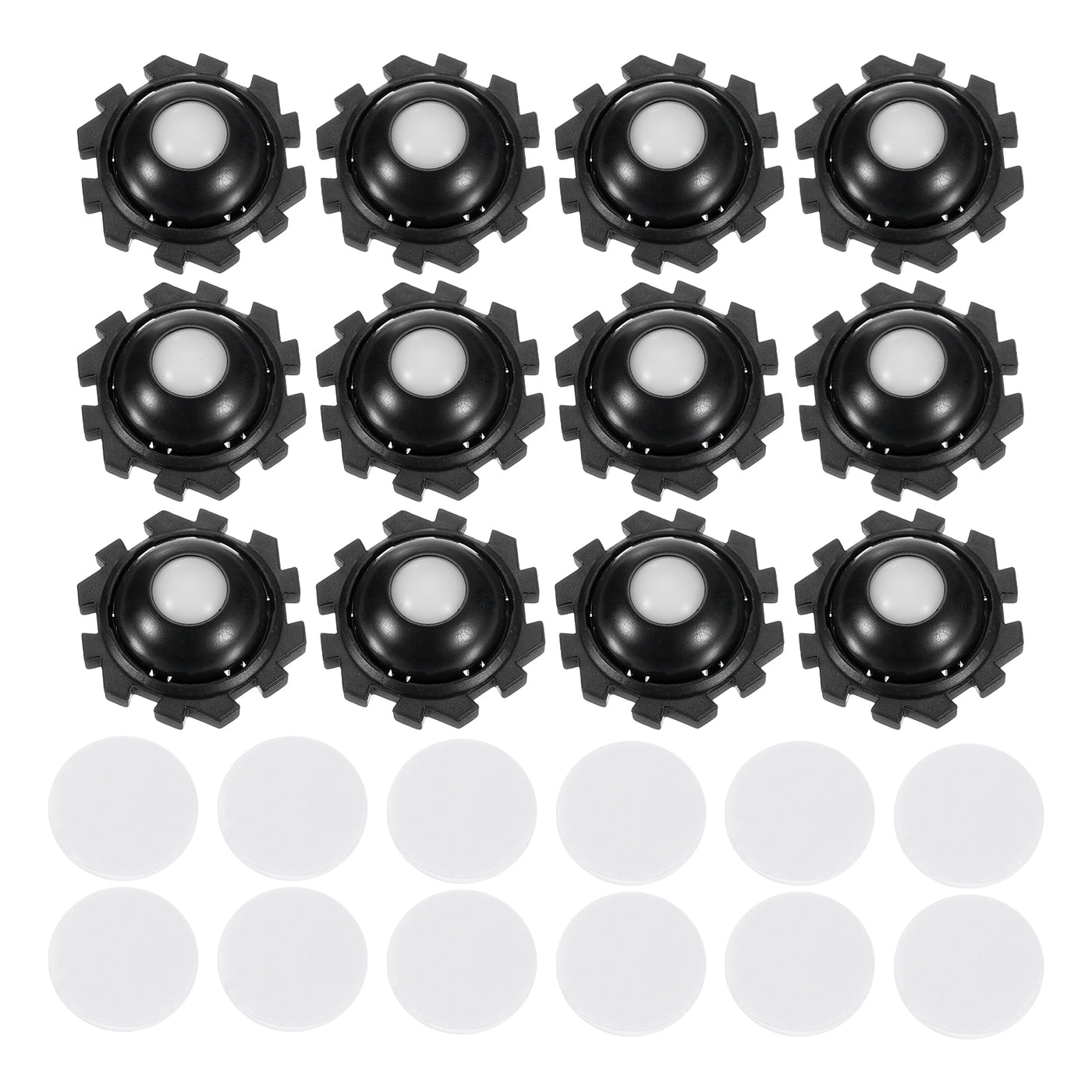 uxcell Uxcell 12Pcs Mini Self Adhesive Caster Wheels, 1.02" x 0.47" - Nylon Beads (Black)