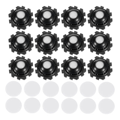 Harfington Uxcell 12Pcs Mini Self Adhesive Caster Wheels, 1.02" x 0.47" - Nylon Beads (Black)