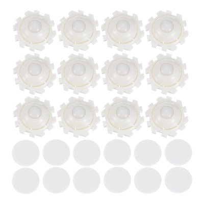 Harfington Uxcell 12Pcs Mini Self Adhesive Caster Wheels, 1.02" x 0.47" - Nylon Beads (White)