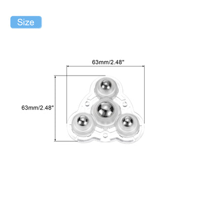 Harfington Uxcell 8Pcs Mini Self Adhesive Caster Wheels, 2.48" x 2.48" - Steel Beads (Clear)