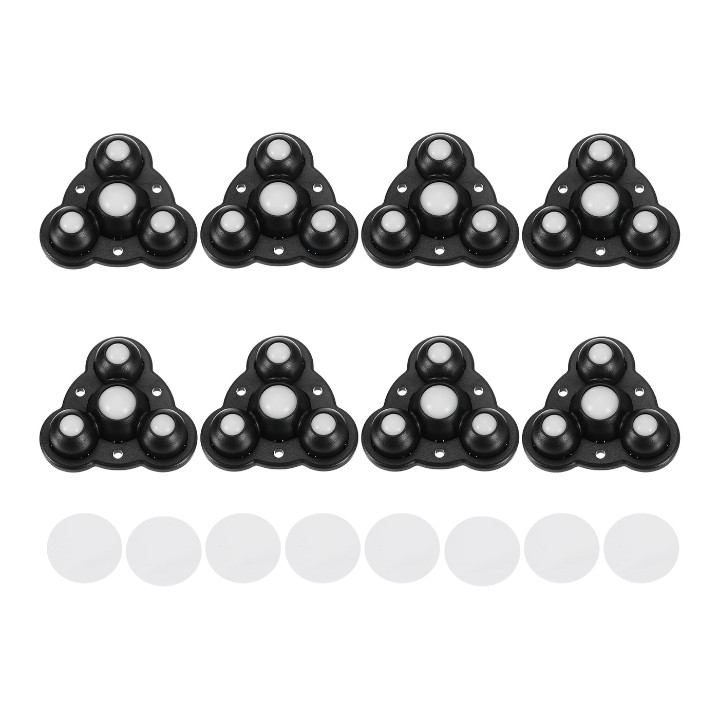 uxcell Uxcell 8Pcs Mini Self Adhesive Caster Wheels, 2.48" x 2.48" - Nylon Beads (Black)