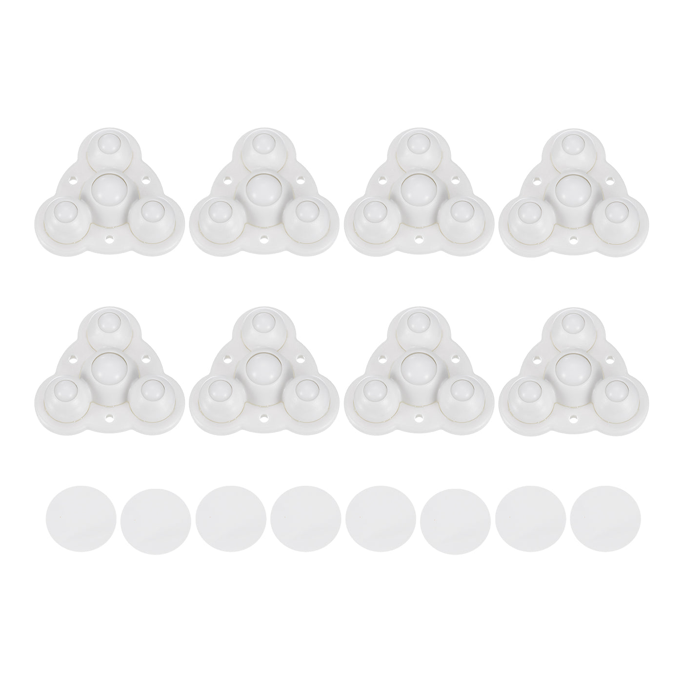 uxcell Uxcell 8Pcs Mini Self Adhesive Caster Wheels, 2.48" x 2.48" - Nylon Beads (White)