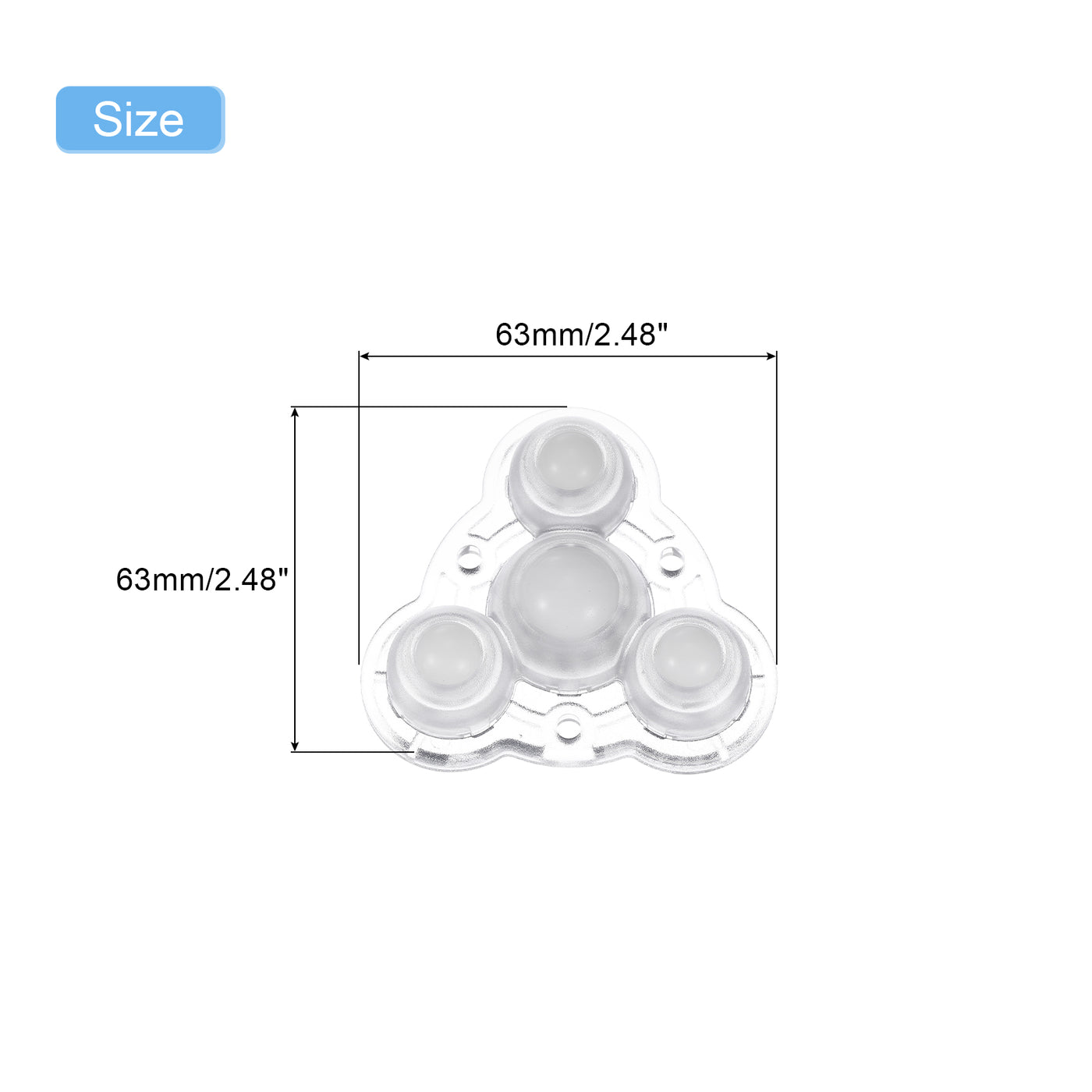 uxcell Uxcell 8Pcs Mini Self Adhesive Caster Wheels, 2.48" x 2.48" - Nylon Beads (Clear)