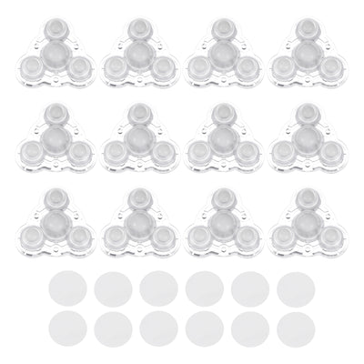 Harfington Uxcell 12Pcs Mini Self Adhesive Caster Wheels, 2.48" x 2.48" - Nylon Beads (Clear)