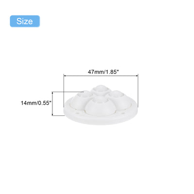 Harfington Uxcell 12 Stück Mini Selbstklebende Lenkrollen, 1,85" x 0,55" 360° Drehbare Schwenkrollen Kleine Rollen für Kleine Geräte Aufbewahrungsbox Mülleimer - Nylonkugeln (Weiß)