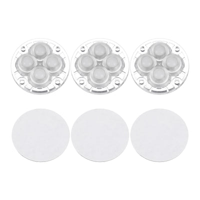 Harfington Uxcell 3Pcs Mini Self Adhesive Caster Wheels, 1.85" x 0.55" - Nylon Beads (Clear)