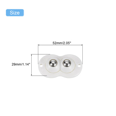 Harfington Uxcell 20 Stück Mini Selbstklebende Lenkrollen, 52x29mm, 360° Drehbare Schwenkrollen Kleine Rollen für Kleine Geräte Aufbewahrungsbox Mülltonne - Stahlkugeln (Weiß)