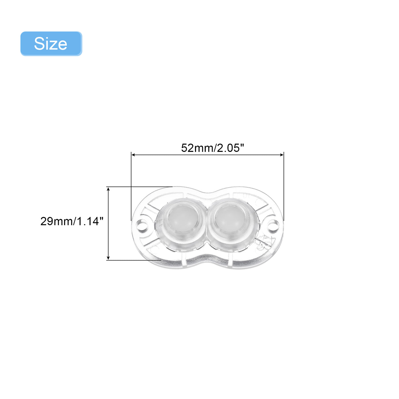 uxcell Uxcell 10Pcs Mini Self Adhesive Caster Wheels, 2.05" x 1.14" - Nylon Beads (Clear)