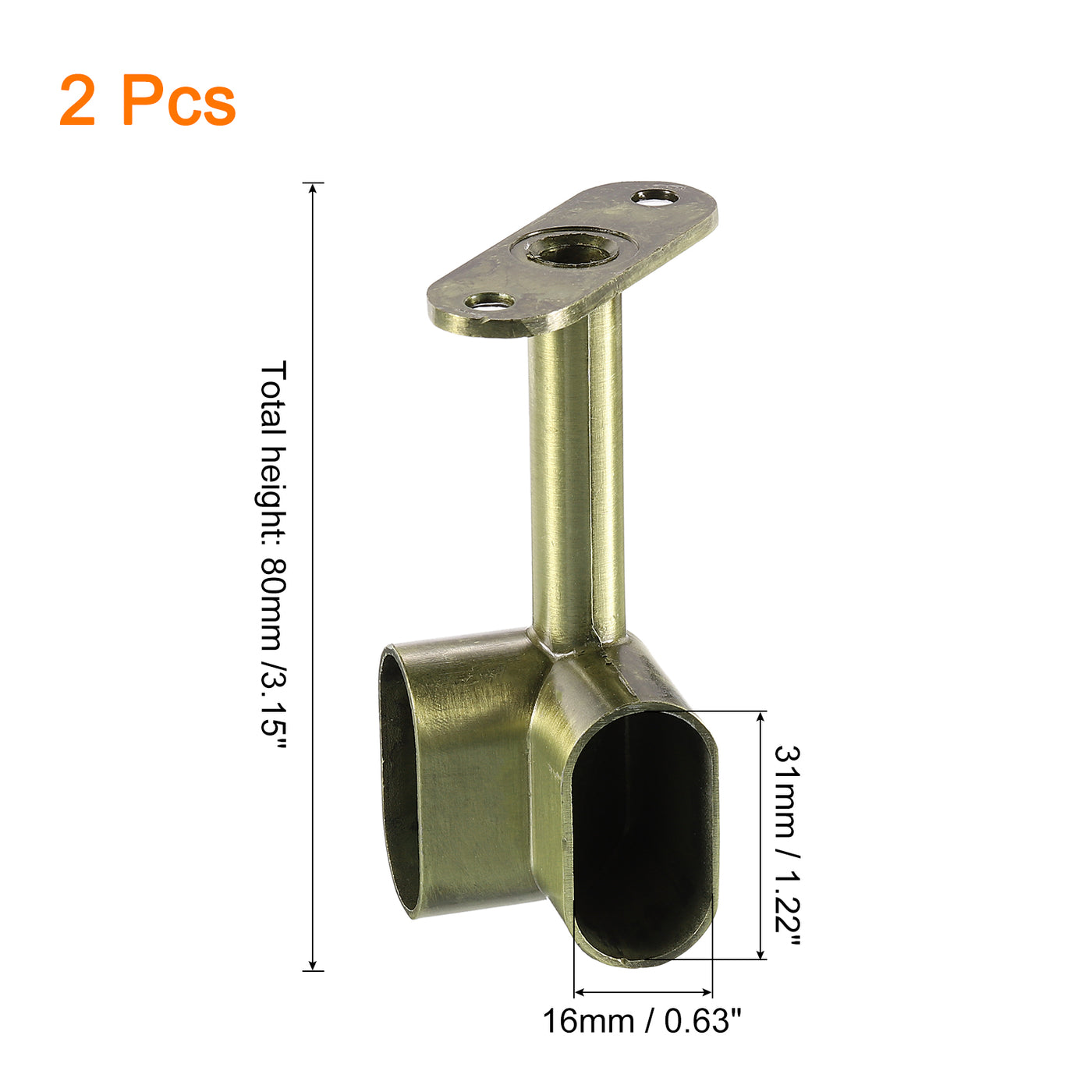 uxcell Uxcell 2Pcs 1.22 x 0.63" Closet Rod Support Bracket, Rod Holder for Wardrobe, Bronze