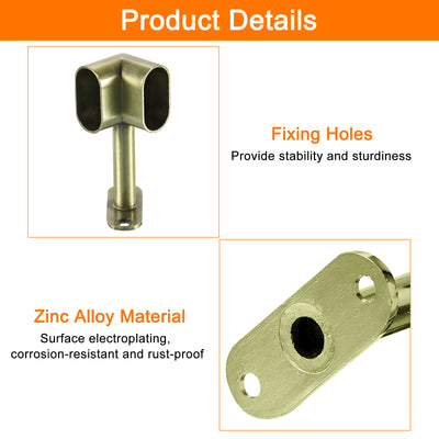 Harfington Uxcell 2Pcs 1.22 x 0.63" Closet Rod Support Bracket, Rod Holder for Wardrobe, Bronze