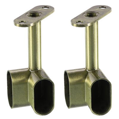 Harfington Uxcell 2Pcs 1.22 x 0.63" Closet Rod Support Bracket, Rod Holder for Wardrobe, Bronze