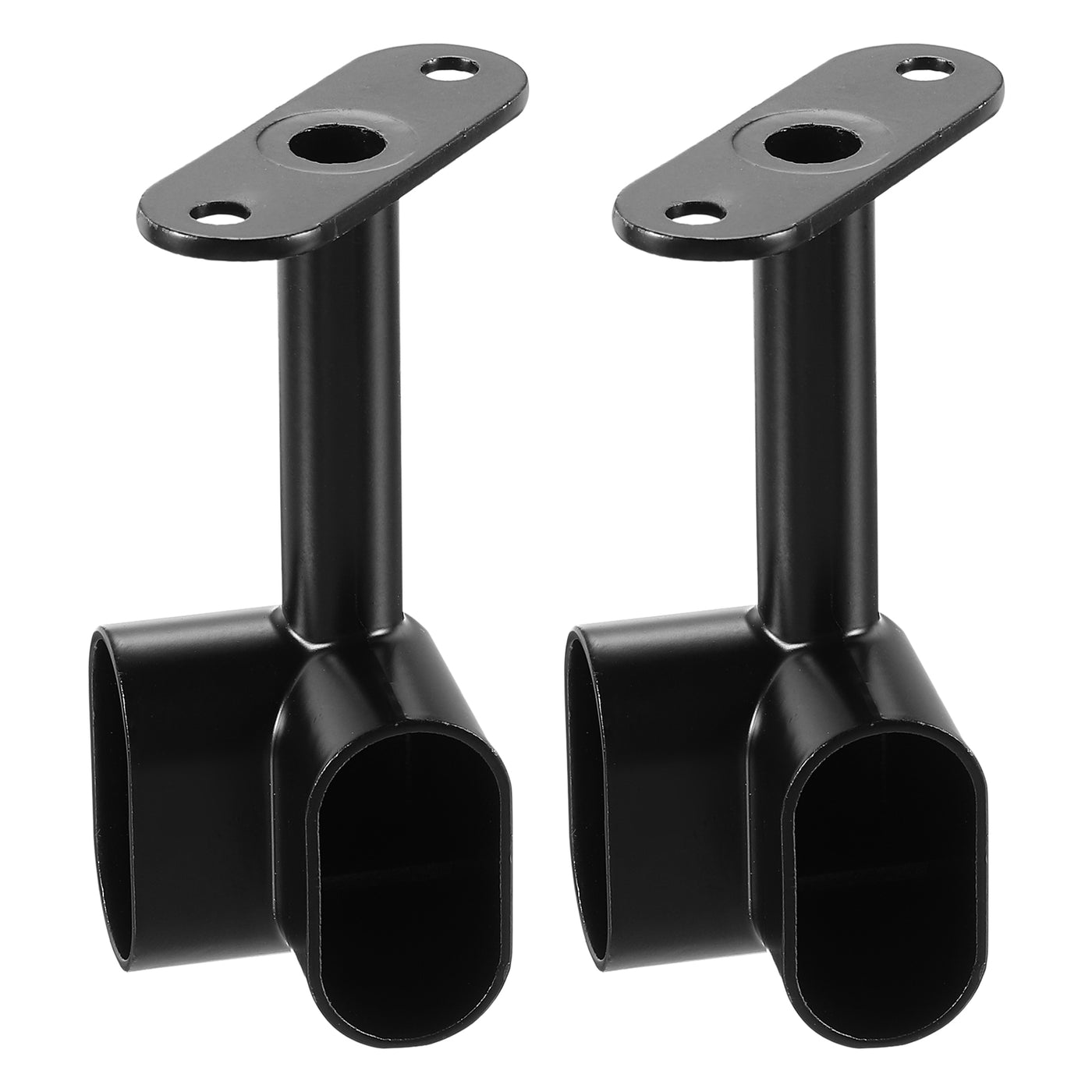 uxcell Uxcell 2Pcs 1.22 x 0.63" Closet Rod Support Bracket, Rod Holder for Wardrobe, Black