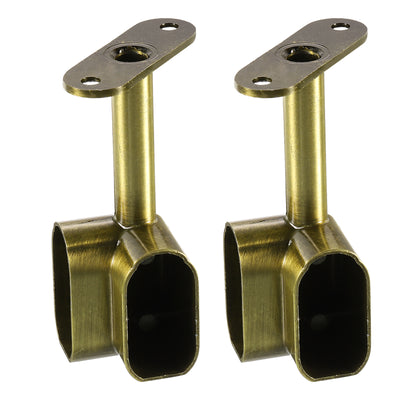 Harfington Uxcell 2Pcs 1.42 x 0.71" Closet Rod Support Bracket, Rod Holder for Wardrobe, Bronze