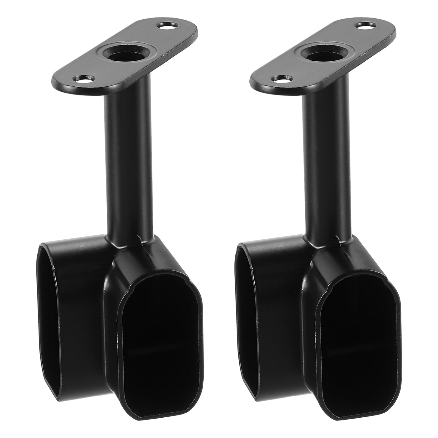 uxcell Uxcell 2Pcs 1.42 x 0.71" Closet Rod Support Bracket, Rod Holder for Wardrobe, Black