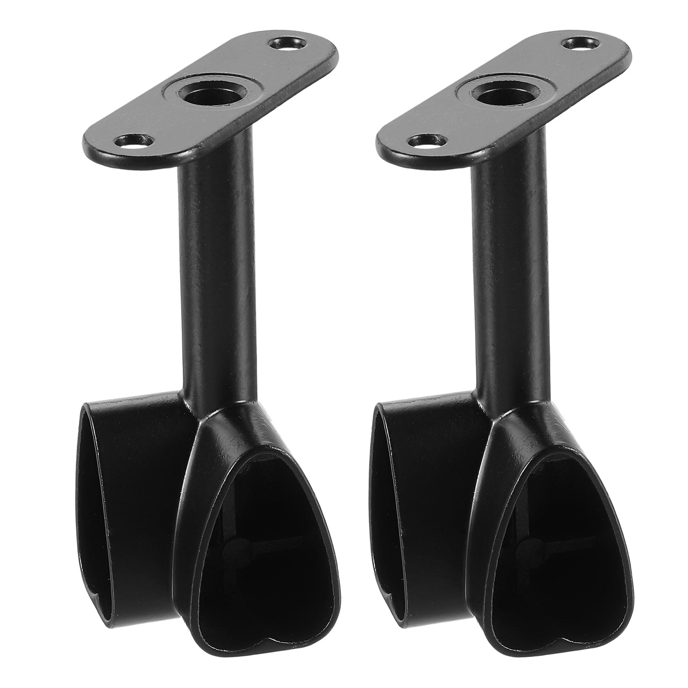 uxcell Uxcell 2Pcs 1.22 x 0.79" Closet Rod Support Bracket, Rod Holder for Wardrobe, Black