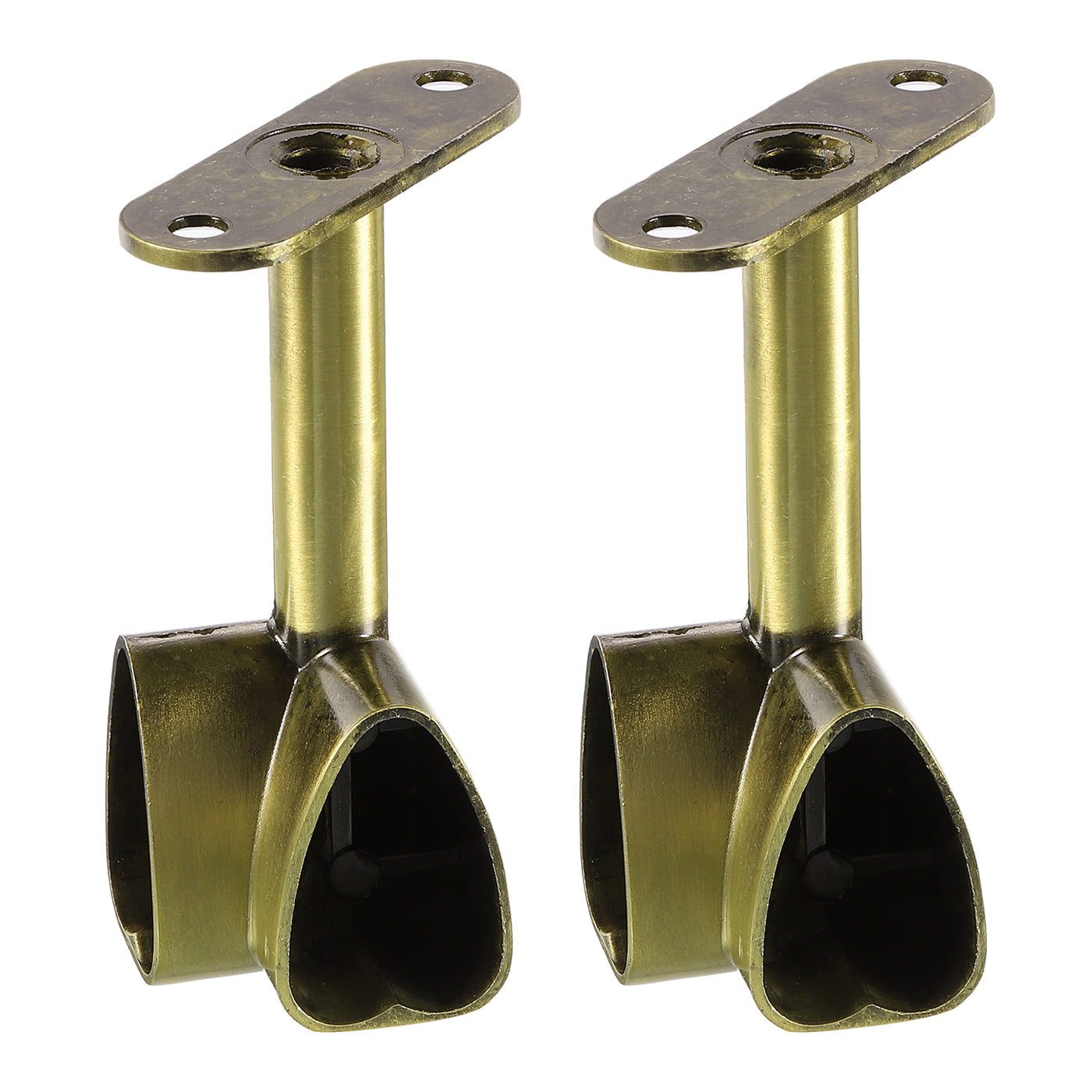 uxcell Uxcell 2Pcs 1.22 x 0.79" Closet Rod Support Bracket, Rod Holder for Wardrobe, Bronze