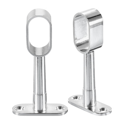 Harfington Uxcell 2Pcs Adjustable Closet Rod Support Bracket, Rod Holder for Wardrobe, Silver