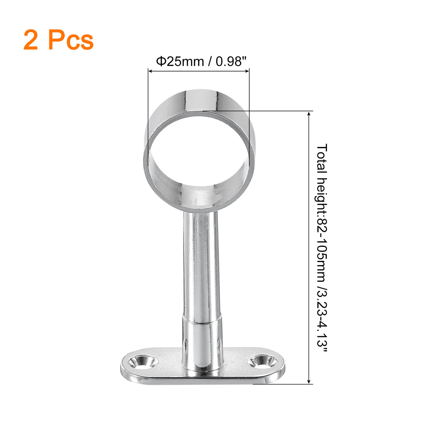 uxcell Uxcell 2Pcs 82-105mm Closet Rod Support Bracket, Rod Holder Wardrobe, Silver