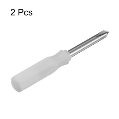 Harfington 2Pcs PH1 Mini Phillips Screwdriver 3mm Magnetic Cross Head 45mm Length, White