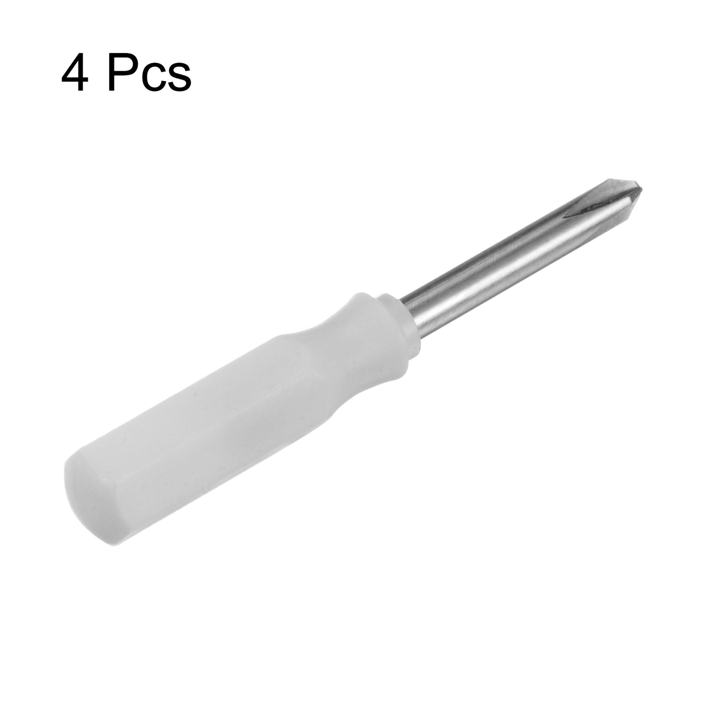 Harfington 4Pcs PH1 Mini Phillips Screwdriver 3mm Magnetic Cross Head 45mm Length, White