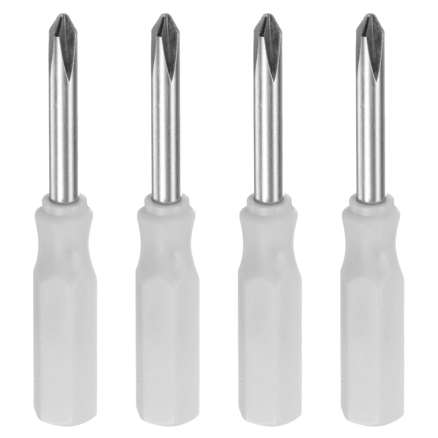 Harfington 4Pcs PH1 Mini Phillips Screwdriver 3mm Magnetic Cross Head 45mm Length, White