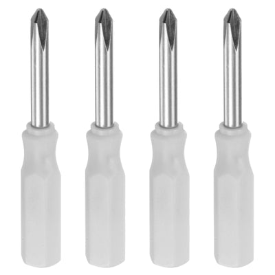 Harfington 4Pcs PH1 Mini Phillips Screwdriver 3mm Magnetic Cross Head 45mm Length, White