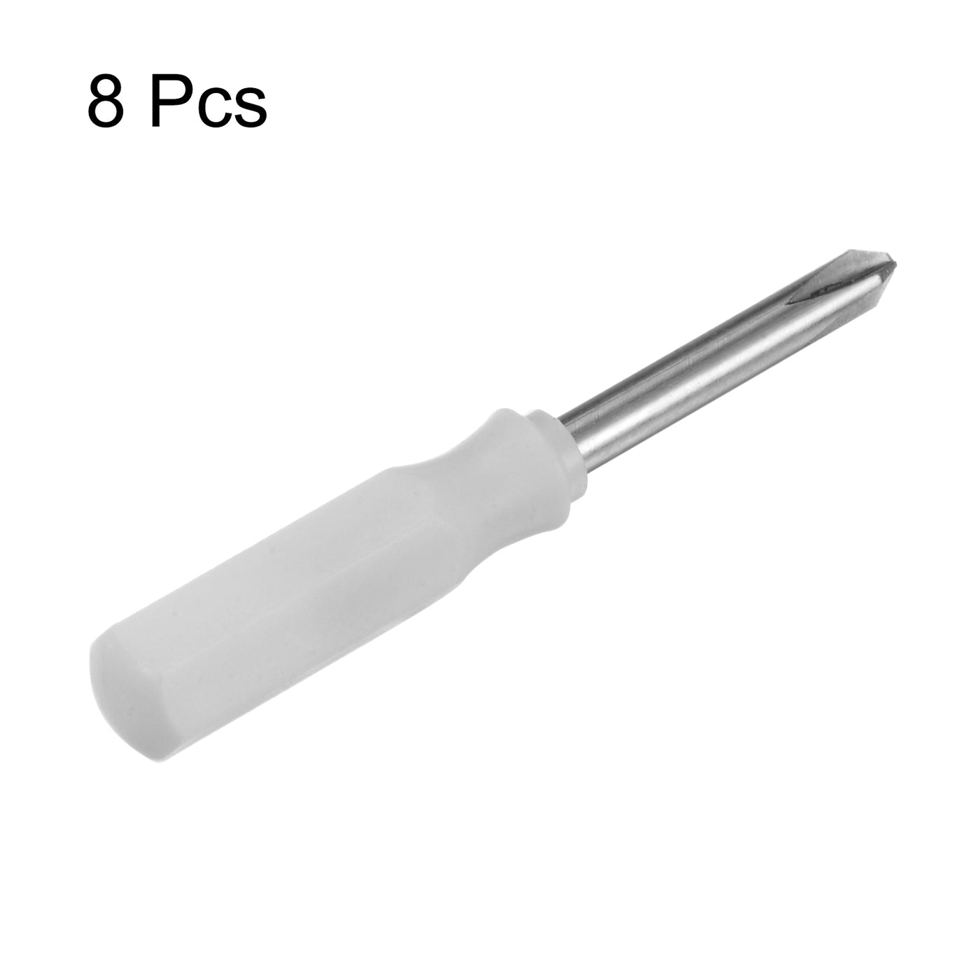 Harfington 8Pcs PH1 Mini Phillips Screwdriver 3mm Magnetic Cross Head 45mm Length, White