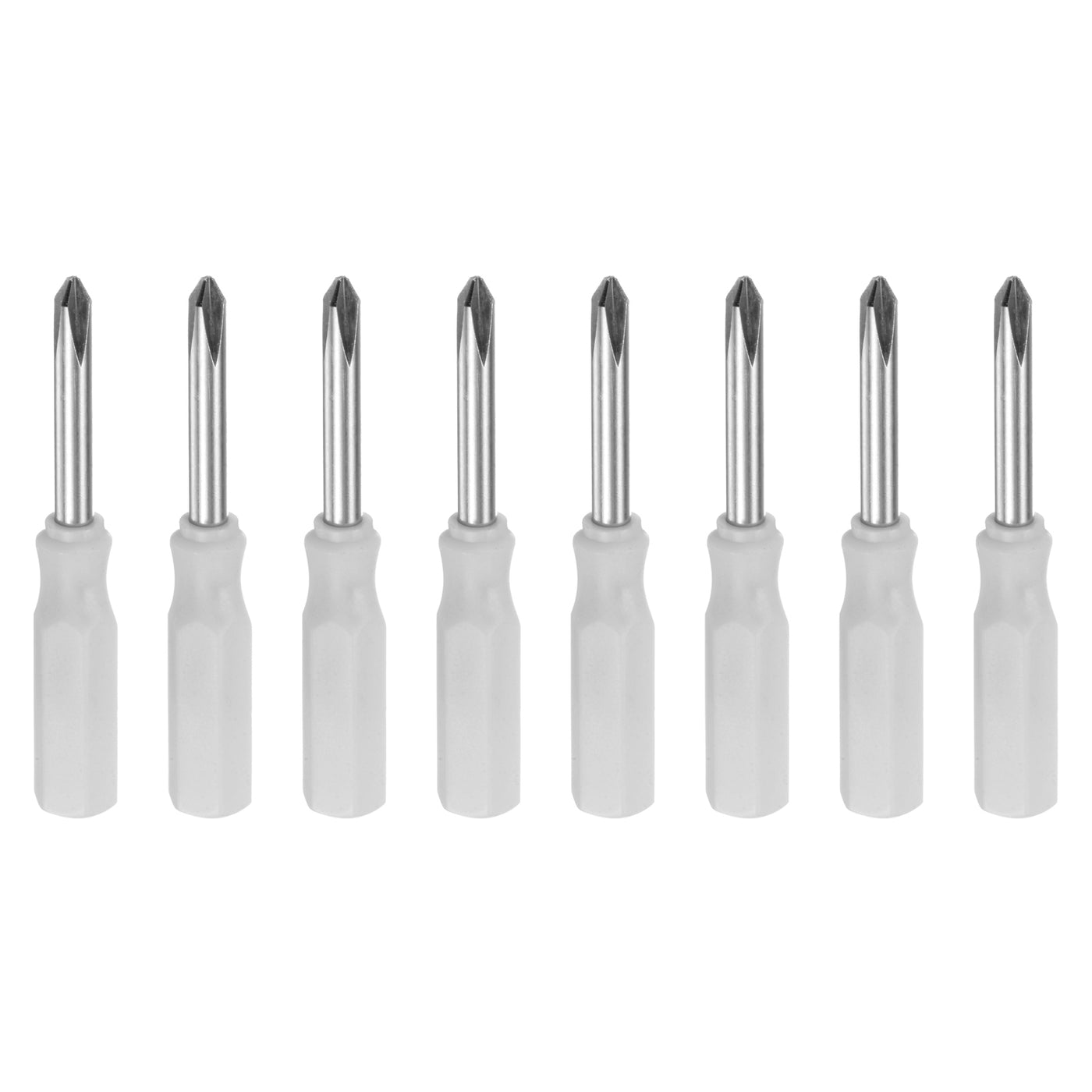 Harfington 8Pcs PH1 Mini Phillips Screwdriver 3mm Magnetic Cross Head 45mm Length, White