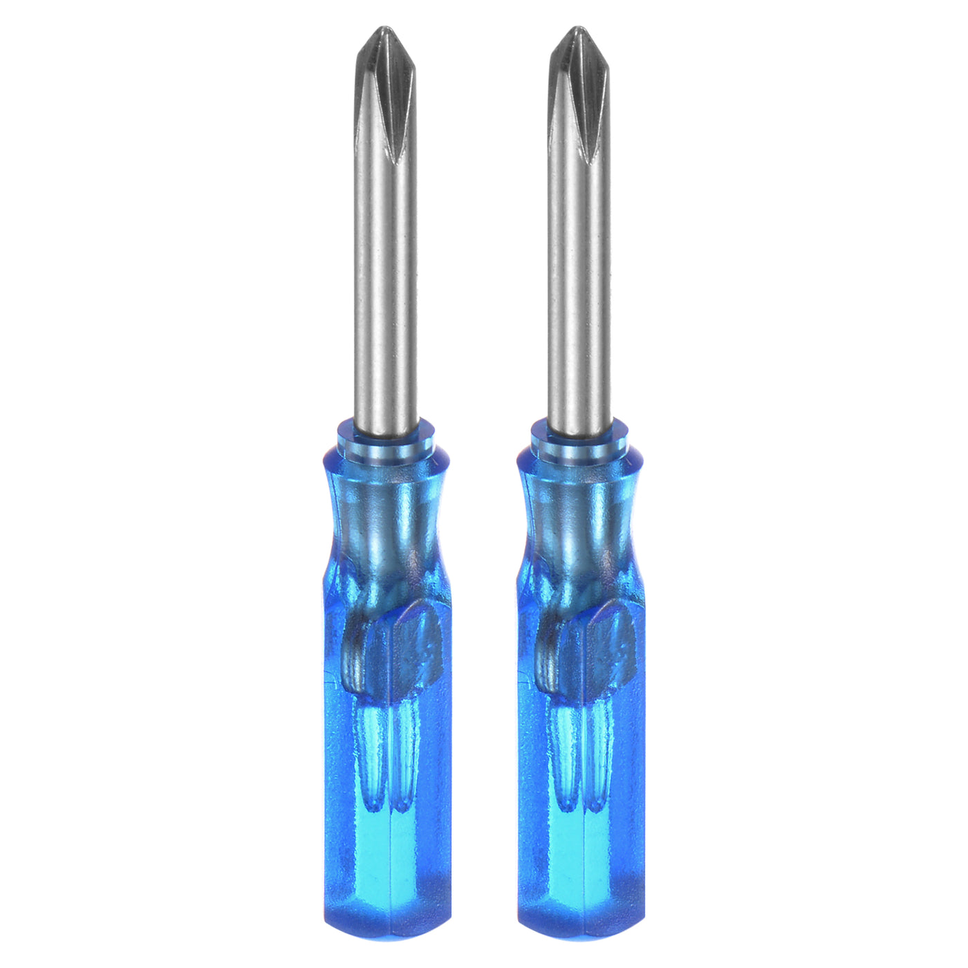 Harfington 2Pcs PH1 Mini Phillips Screwdriver 3mm Magnetic Cross Head 45mm Length, Blue