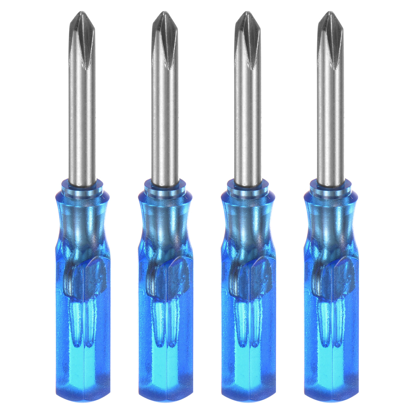 Harfington 4Pcs PH1 Mini Phillips Screwdriver 3mm Magnetic Cross Head 45mm Length, Blue