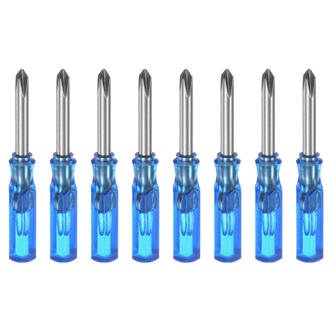 Harfington 8Pcs PH1 Mini Phillips Screwdriver 3mm Magnetic Cross Head 45mm Length, Blue