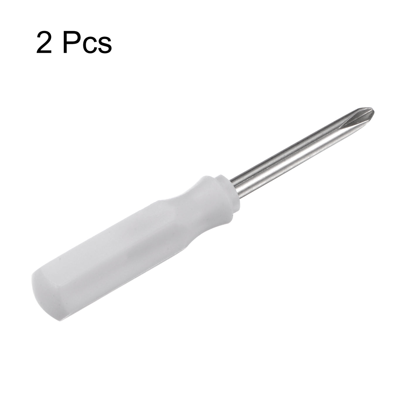 Harfington 2Pcs PH1 Mini Phillips Screwdriver 2.5mm Magnetic Cross Head 45mm Length, White