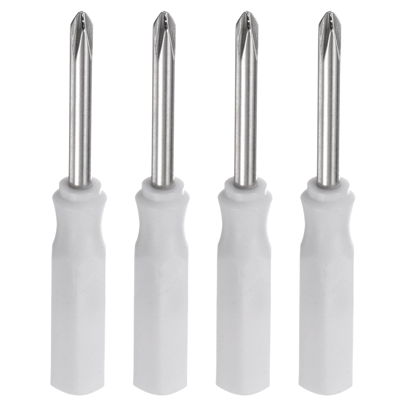 Harfington 4Pcs PH1 Mini Phillips Screwdriver 2.5mm Magnetic Cross Head 45mm Length, White