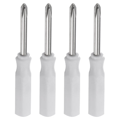 Harfington 4Pcs PH1 Mini Phillips Screwdriver 2.5mm Magnetic Cross Head 45mm Length, White