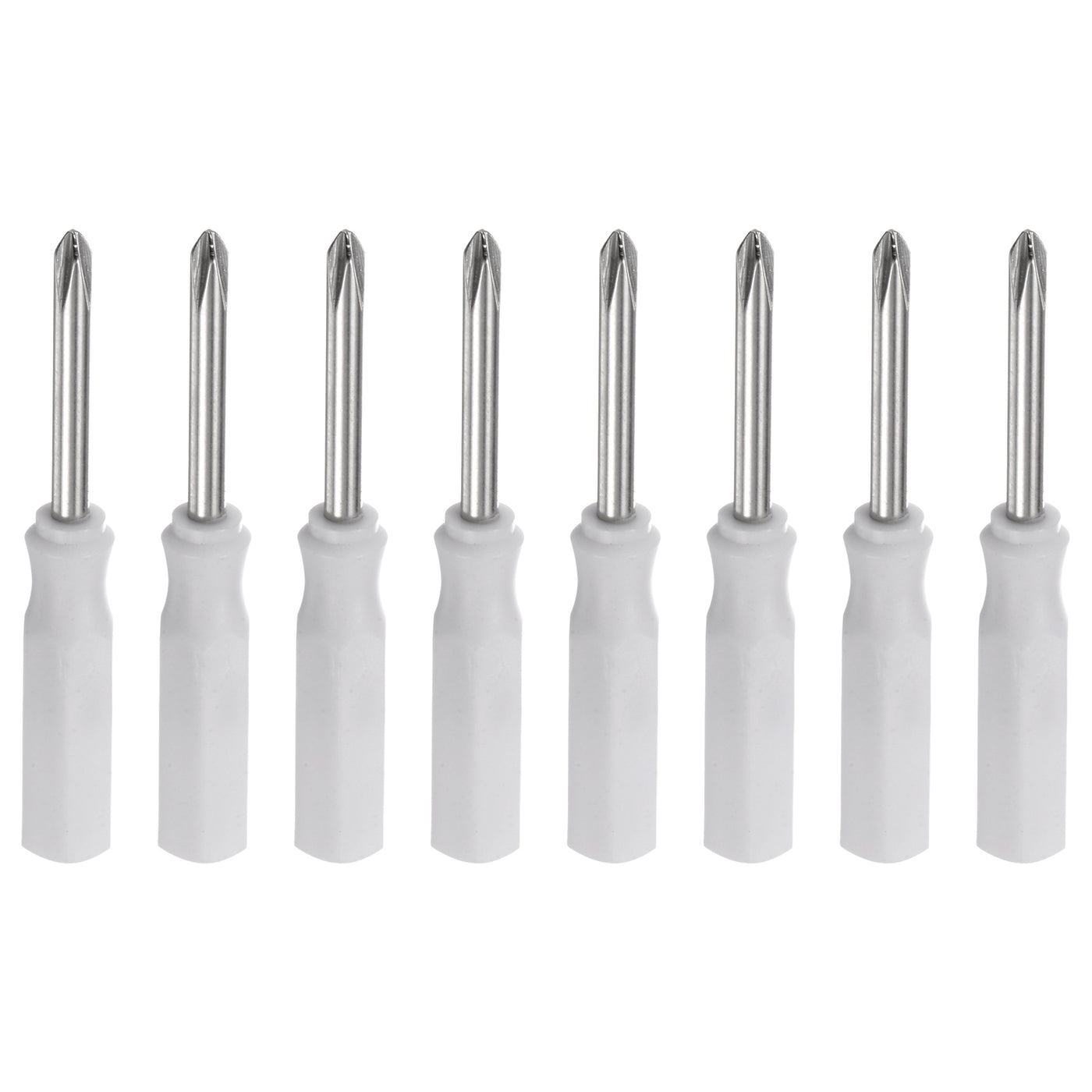 Harfington 8Pcs PH1 Mini Phillips Screwdriver 2.5mm Magnetic Cross Head 45mm Length, White