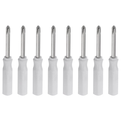 Harfington 8Pcs PH1 Mini Phillips Screwdriver 2.5mm Magnetic Cross Head 45mm Length, White