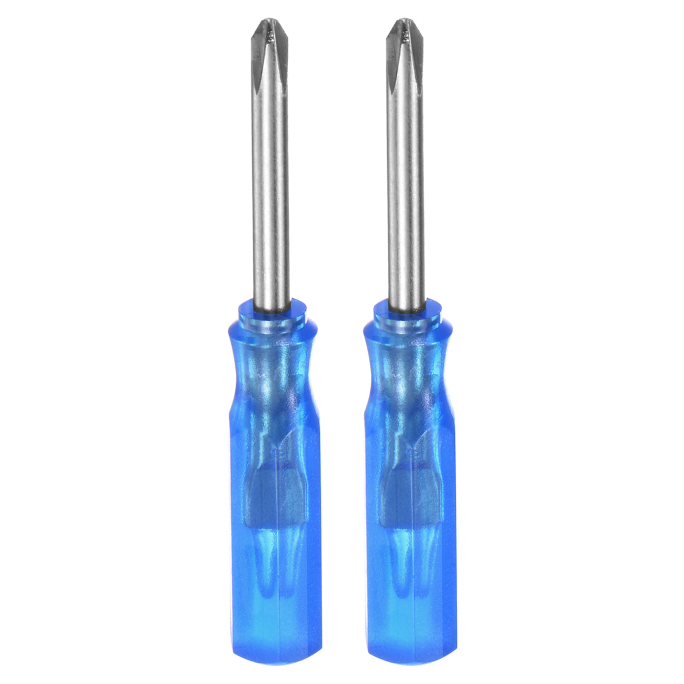 Harfington 2Pcs PH1 Mini Phillips Screwdriver 2.5mm Magnetic Cross Head 45mm Length, Blue