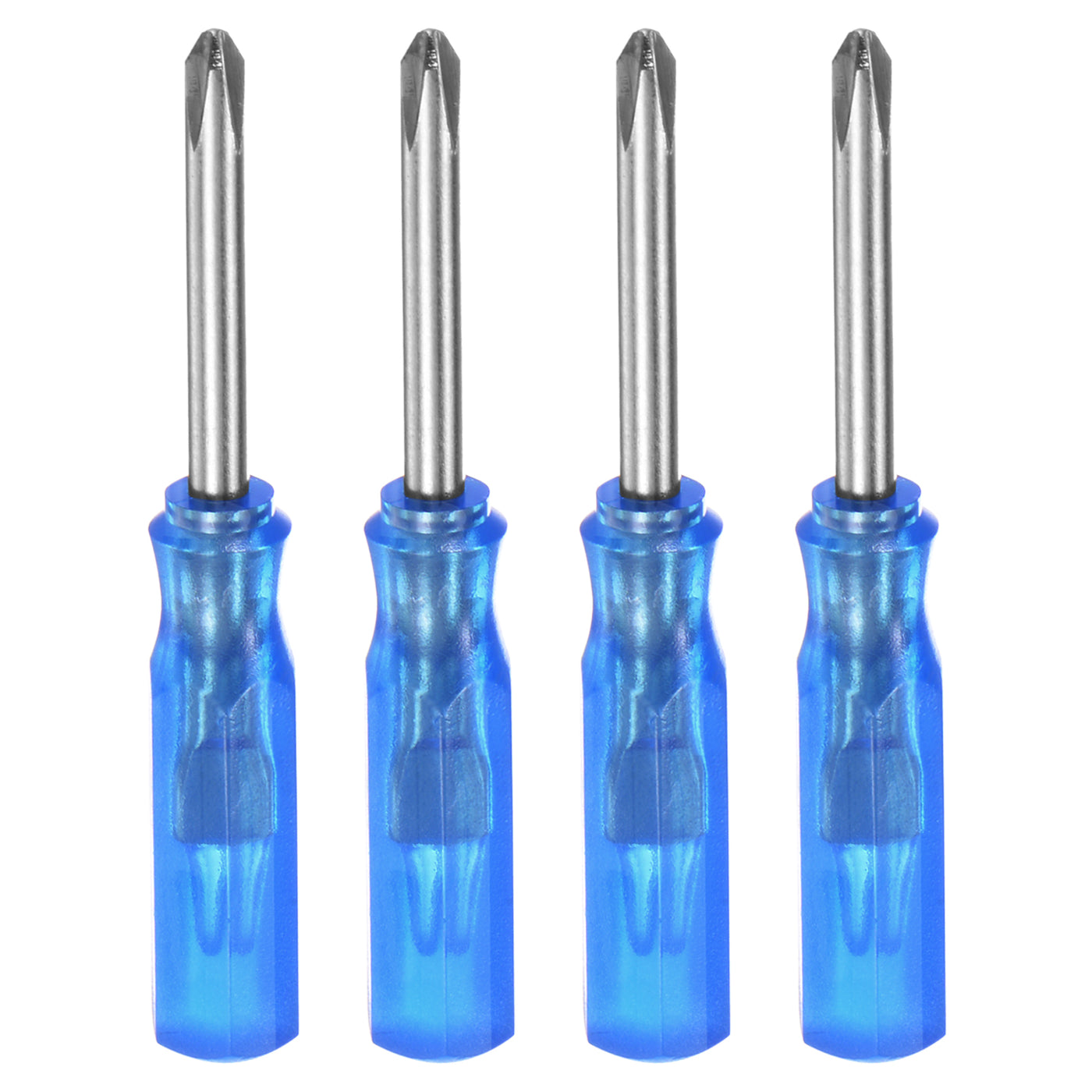 Harfington 4Pcs PH1 Mini Phillips Screwdriver 2.5mm Magnetic Cross Head 45mm Length, Blue