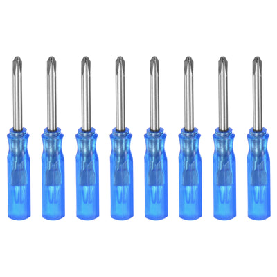 Harfington 8Pcs PH1 Mini Phillips Screwdriver 2.5mm Magnetic Cross Head 45mm Length, Blue