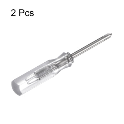 Harfington 2Pcs PH0 Mini Phillips Screwdriver 2mm Magnetic Cross Head 45mm(L),Transparent