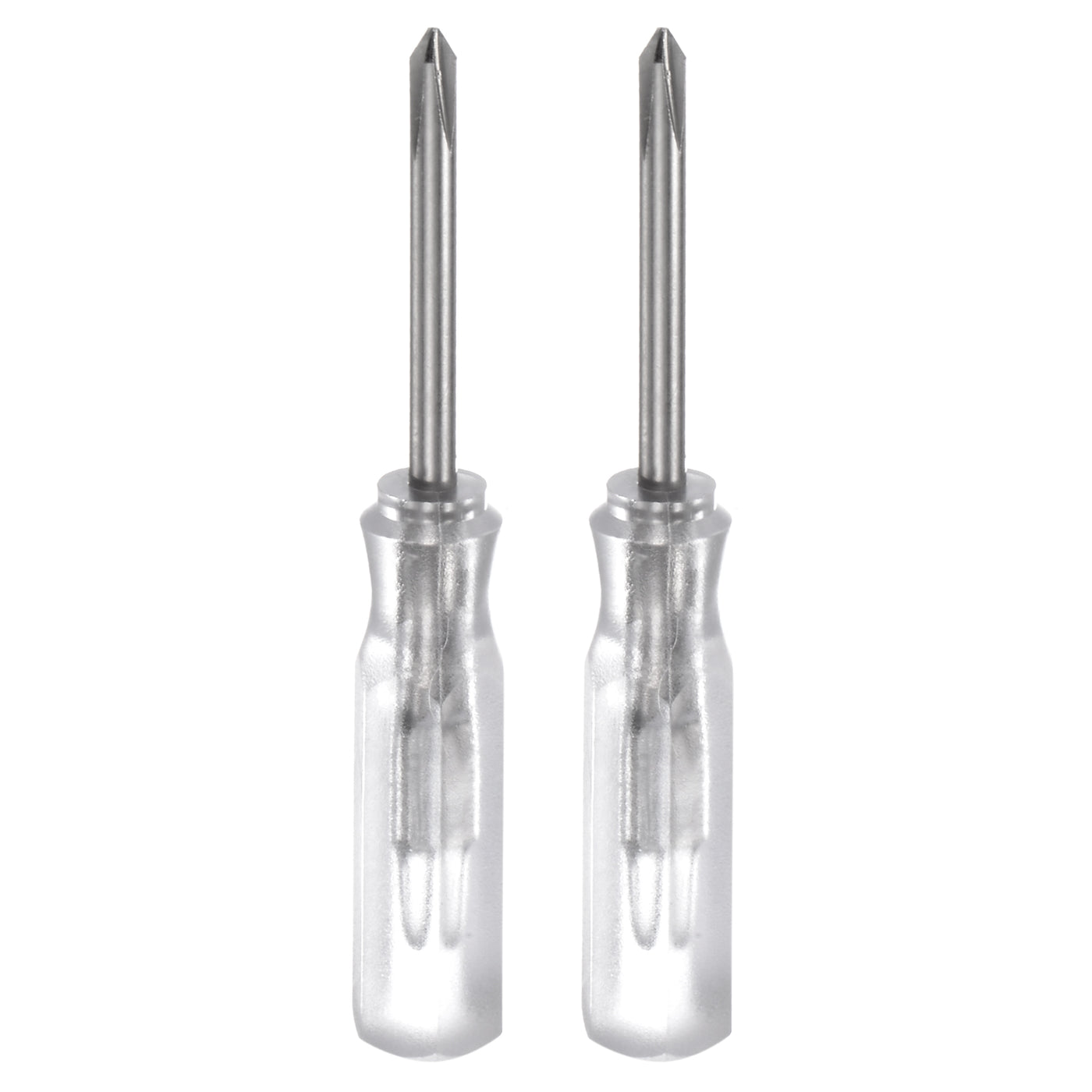 Harfington 2Pcs PH0 Mini Phillips Screwdriver 2mm Magnetic Cross Head 45mm(L),Transparent