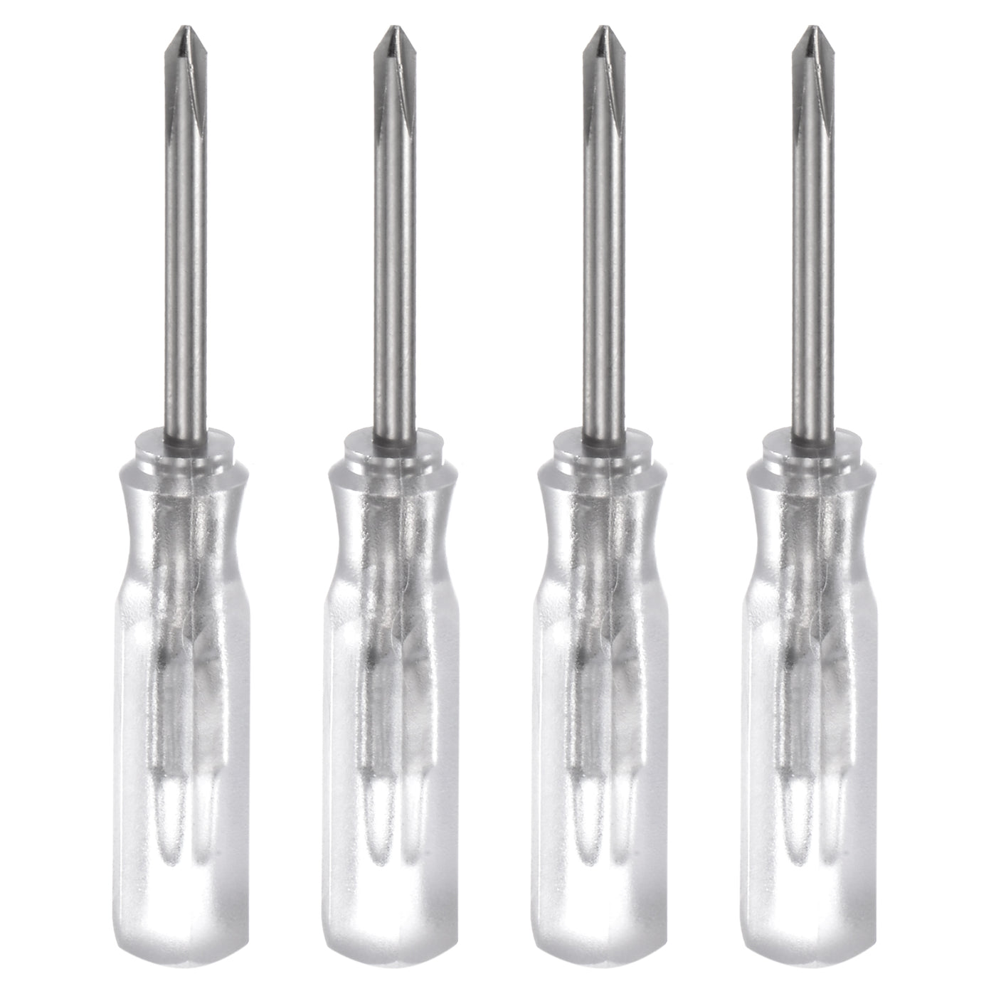 Harfington 4Pcs PH0 Mini Phillips Screwdriver 2mm Magnetic Cross Head 45mm(L),Transparent