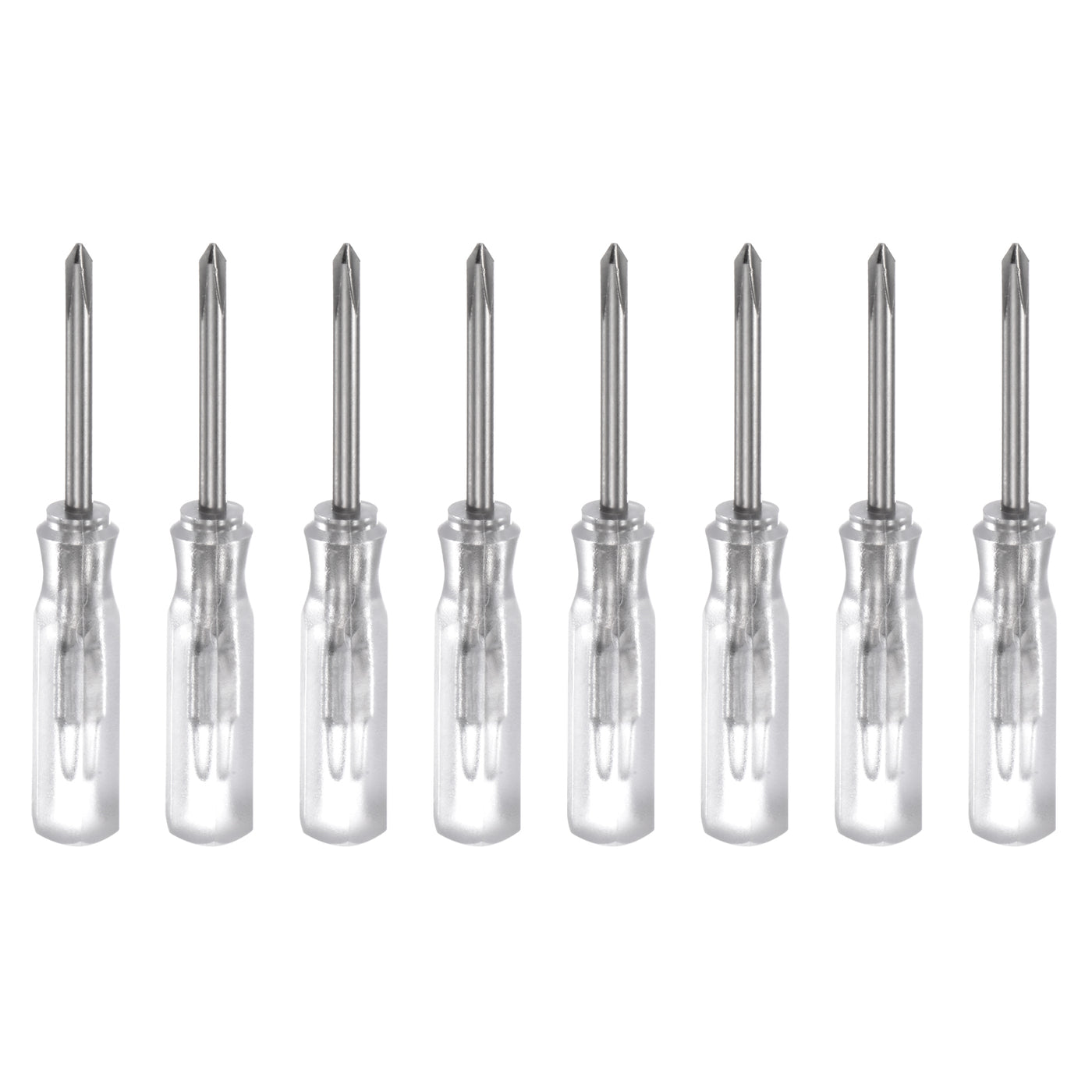 Harfington 8Pcs PH0 Mini Phillips Screwdriver 2mm Magnetic Cross Head 45mm(L),Transparent