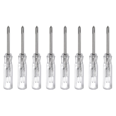 Harfington 8Pcs PH0 Mini Phillips Screwdriver 2mm Magnetic Cross Head 45mm(L),Transparent