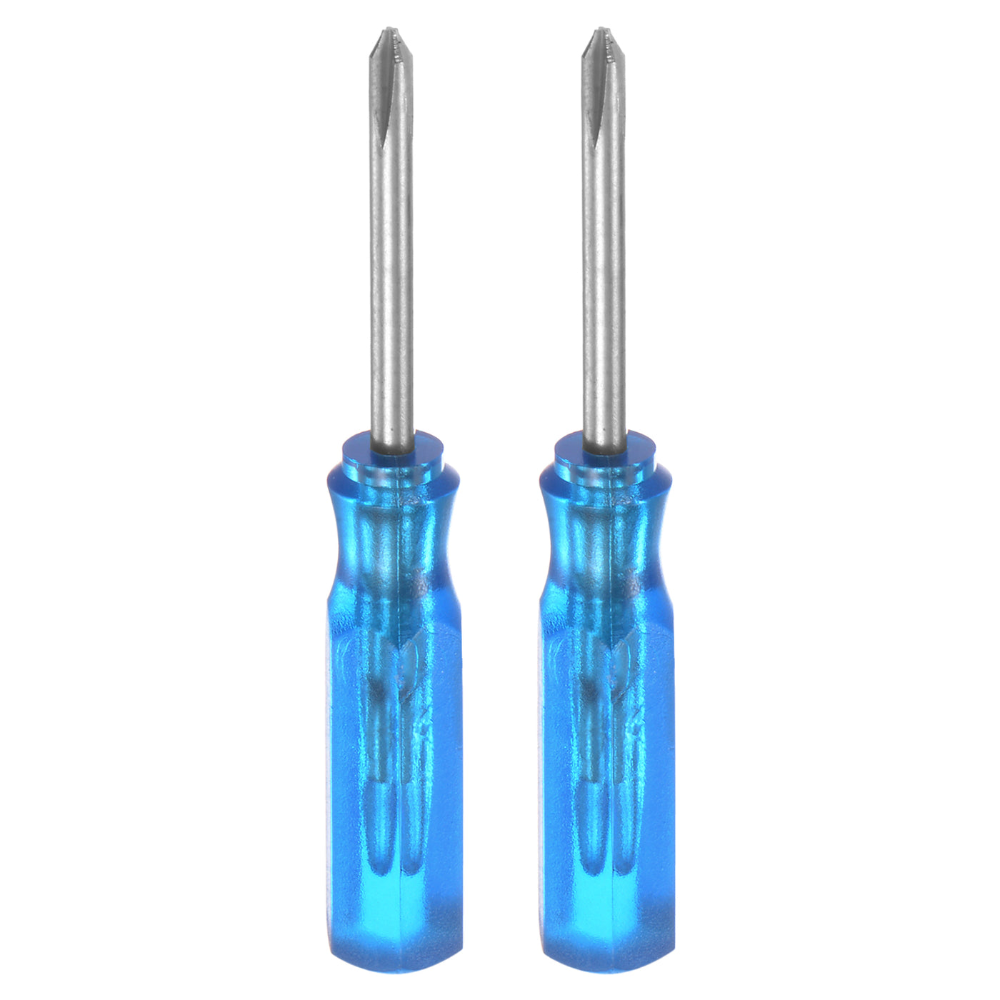 Harfington 2Pcs PH0 Mini Phillips Screwdriver 2mm Magnetic Cross Head 45mm Length, Blue